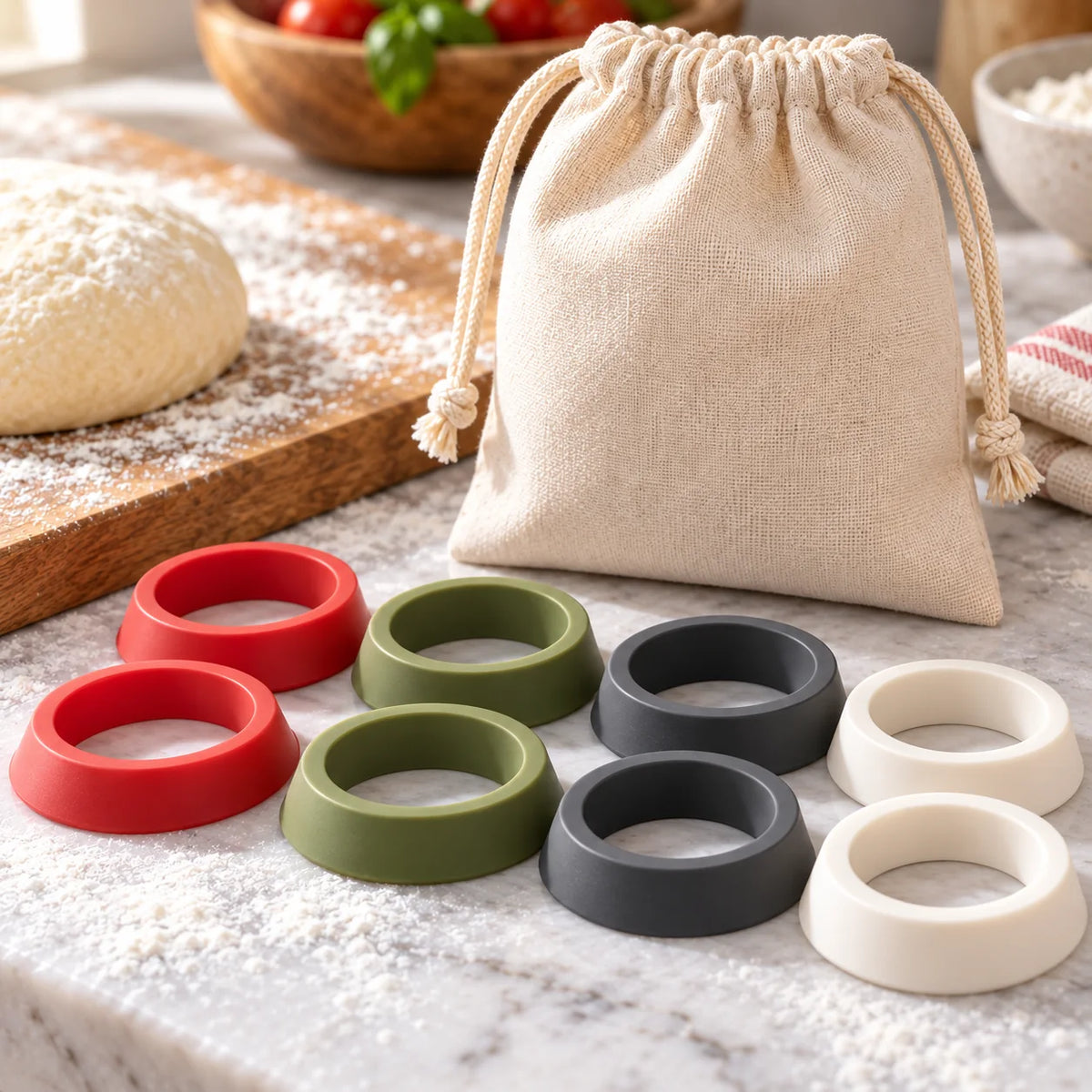 Rolling Pin Thickness Guide Ring Set — detail
