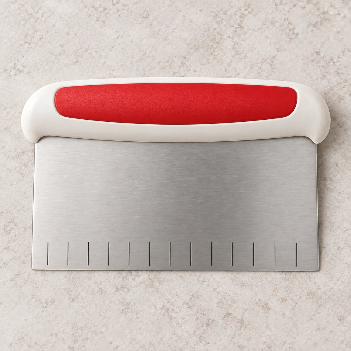Stainless Dough Scraper with Measurement Guide — package contents