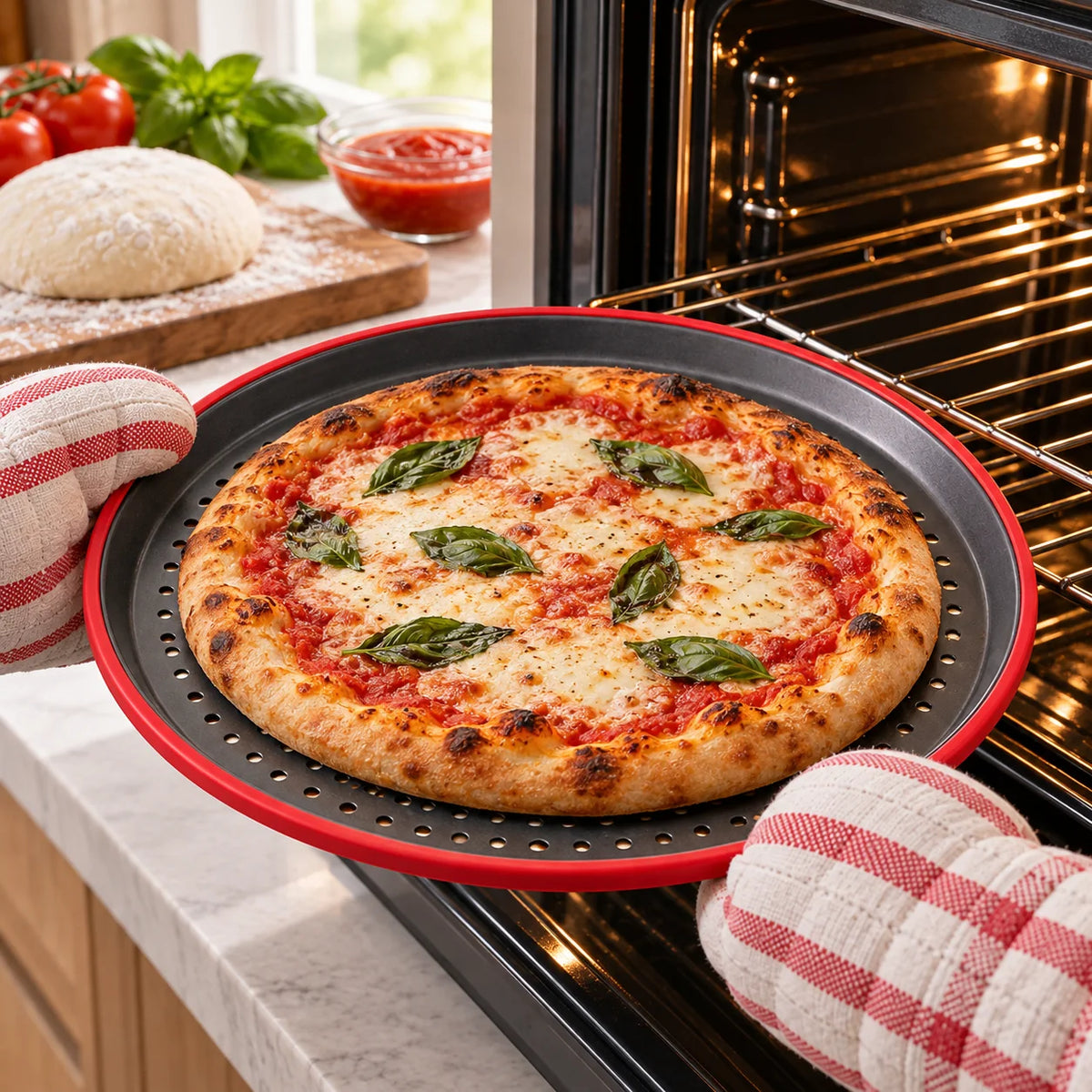 Perforated Pizza Baking Pan — function