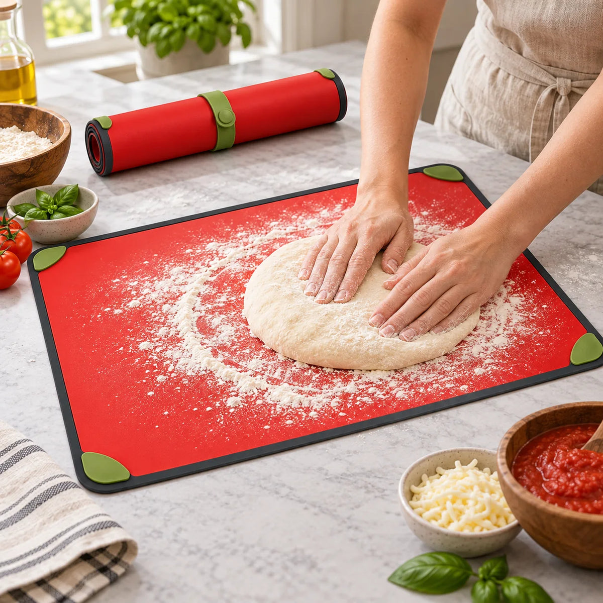 Silicone Pizza Dough Prep Mat — function
