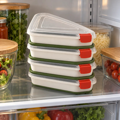 Stackable Leftover Pizza Slice Container — in use